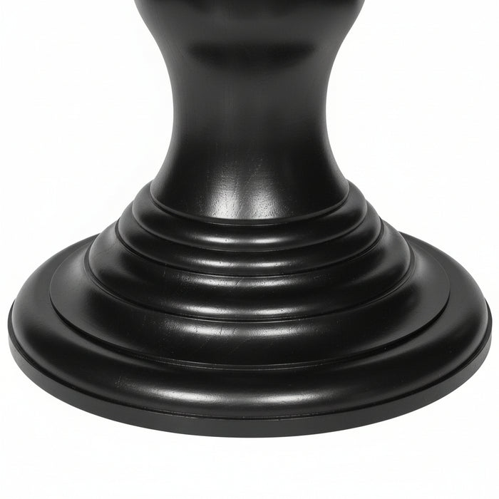 Amish Buckeye Round Single Pedestal Table - 2-Tone - Round Amish Dining Table - Rounded Pedestal Base - Contemporary Amish Table - Table Base Close Up
