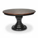 Amish Buckeye Round Single Pedestal Table - 2-Tone - Round Amish Dining Table - Rounded Pedestal Base - Contemporary Amish Table