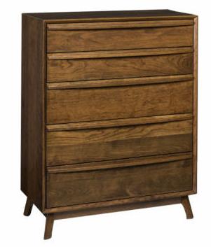 Amish Cambridge Chest of Drawers Modern Style, Sap cherry OCS-119 Cappuccino Stain