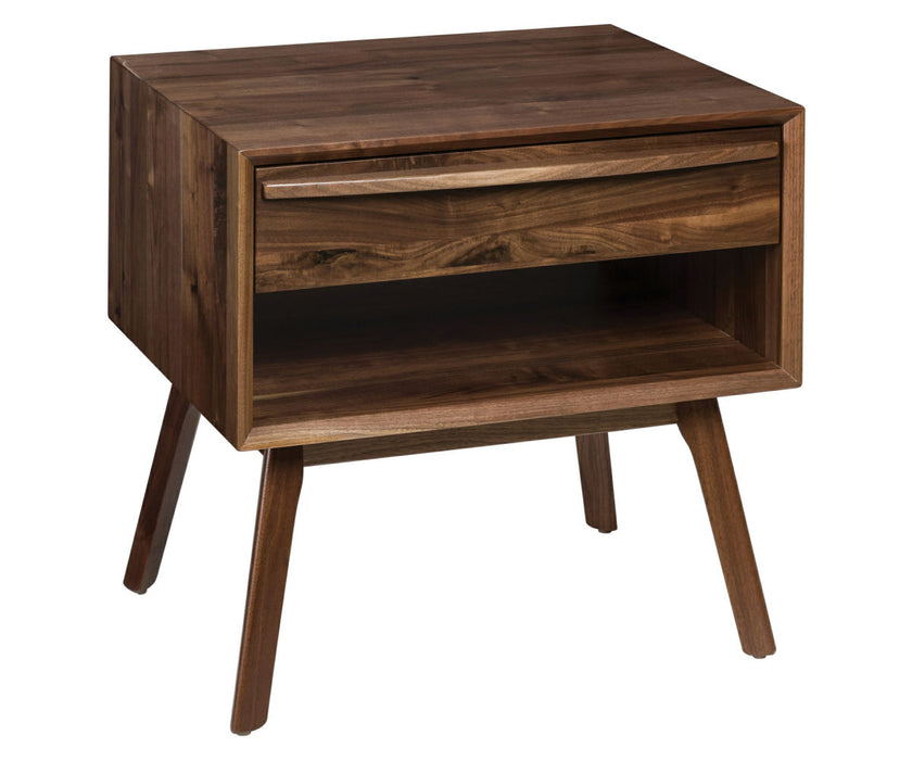 Amish Cambridge End Table Modern Style on Sap Cherry with Cappuccino Stain