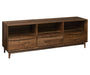 Amish Cambridge Plasma TV Stand on Sap Cherry with Cappuccino Stain Modern Style