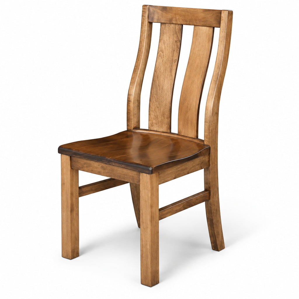 Amish Camdon Dining Chair - Emerson Woodcraft - Contemporary Amish Dining Chair - Solid Brown Maple - Side Chair