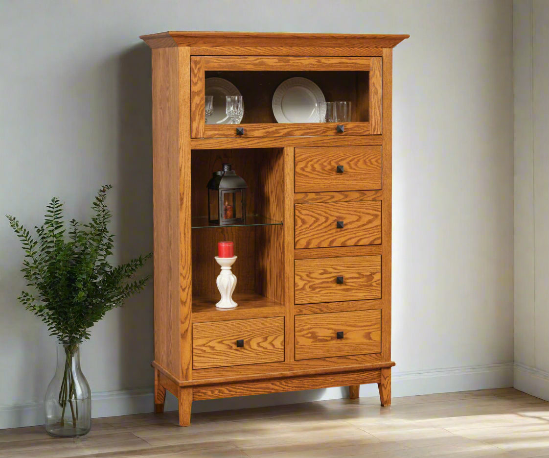 Amish Canterbury Cabinet
 Barrister shelf (Lawyer Bookcase)
Adjustable Glass Shelf 