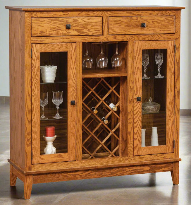 Amish Canterbury 3 Door Wine Cabinet Wine Storage Contemporary