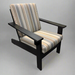 Amish Cape MAy Adirondack Chair - Sunbrella Fabric Milano Chair - Black Poly - Second Photo