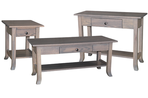 Amish Carlisle Living Room Tables - Amish Contemporary Living Room Tables Set - Solid Oak Amish Living Room Tables - Ashery Woodworking
