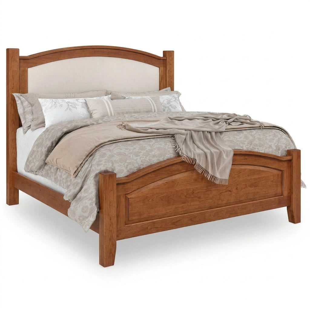 Amish Built Fabric Panel Headboard Bed
