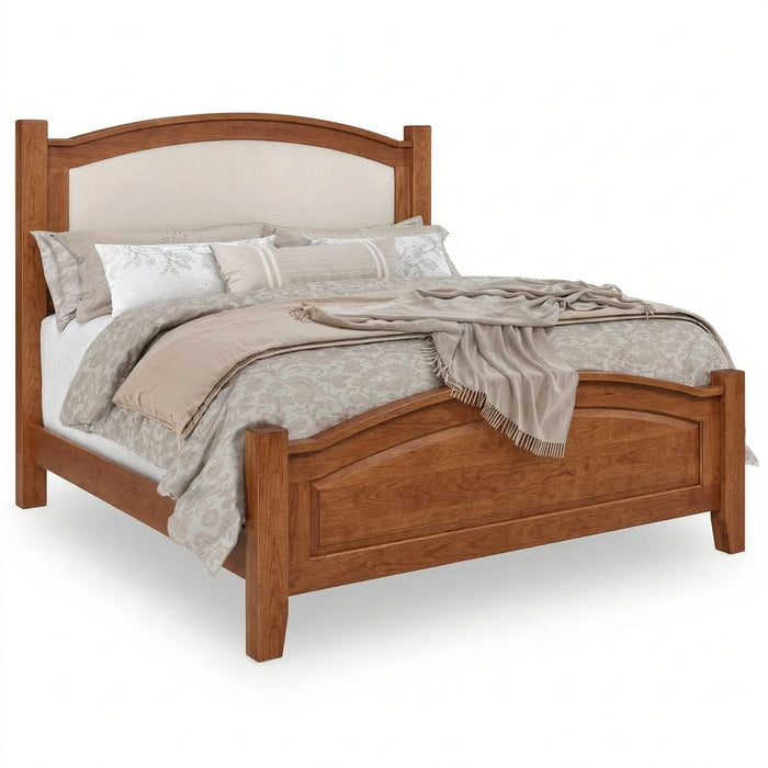 Amish Built Fabric Panel Headboard Bed