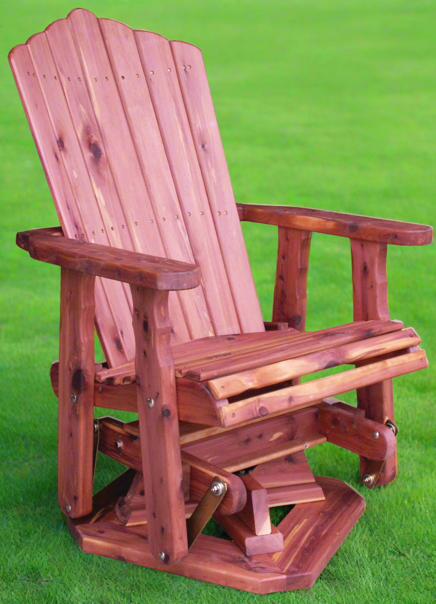 Amish Cedar Adirondack Swivel Glider — Our Family Craft Shop