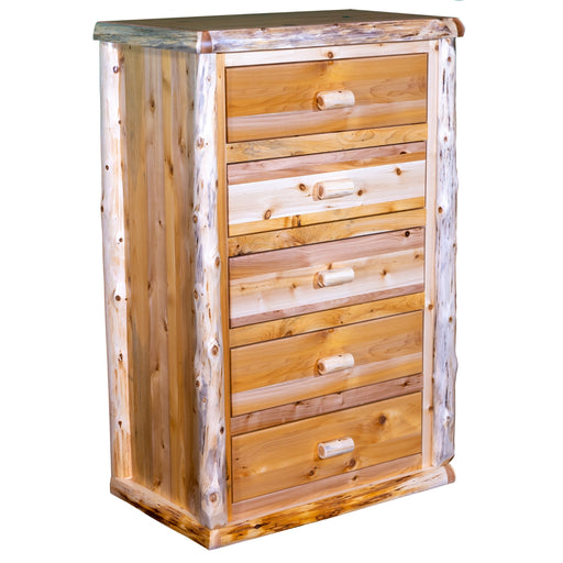 Amish Cedar Grove Cedar Log 5-Drawer Chest