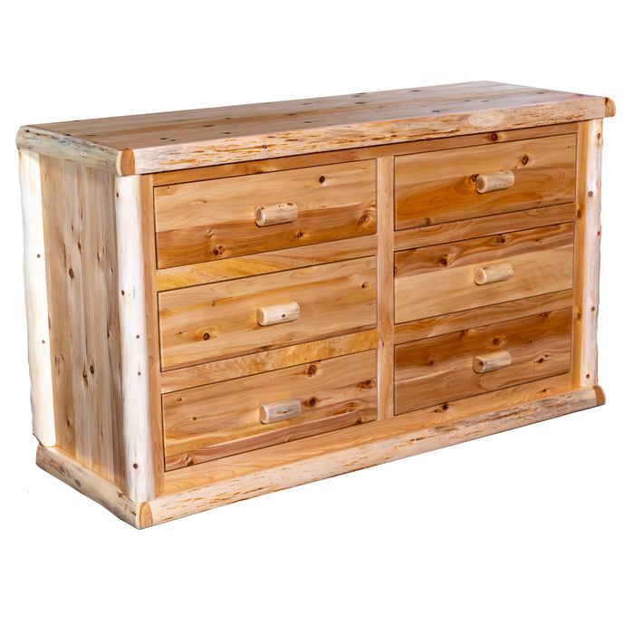 Amish Cedar Grove Cedar Log 6-Drawer Dresser