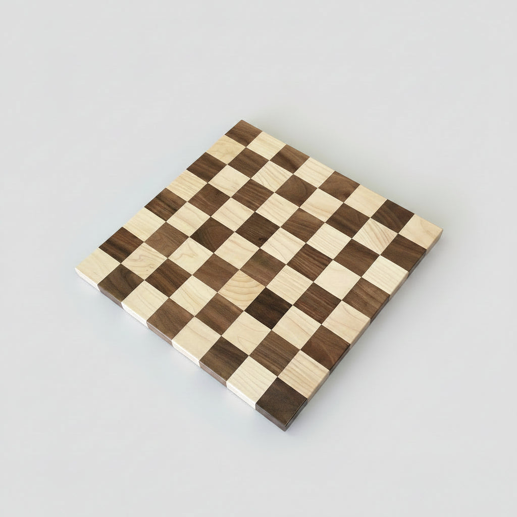 Amish Checker Chess Game Board Solid Walnut Maple Wood American Made Game Board