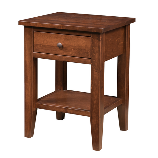 Amish Chelsea Open Nightstand - Solid Brown Maple