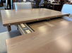 Amish Clark Double Pedestal Dining Table - Coleman Fabric Dining Chairs - Wengerd Wood - 42" x 72" Table With 2 12" Leaves - Solid Cherry Wood Table and Chairs 3