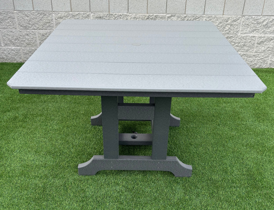 Amish Classic 44" Square Dining Table - Tangent Poly - Light Gray on Dark Gray