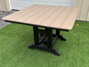 Amish Classic 44" Square Dining Table - Tangent Poly - Weatherwood on Black