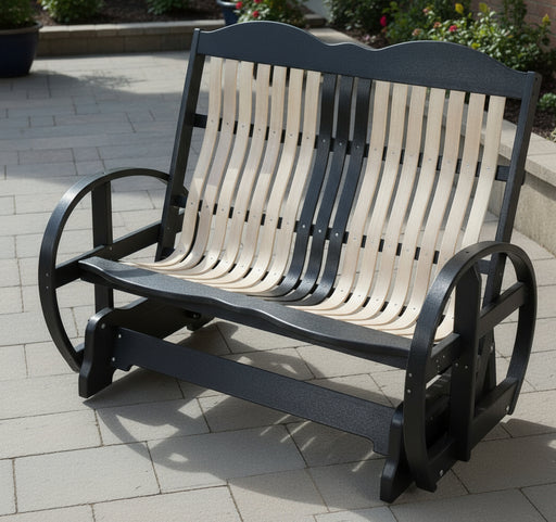 Amish Classic Cottage Polybent 4' Glider - E-Mar Backyard - Amish Made Polybent 4' Glider 1