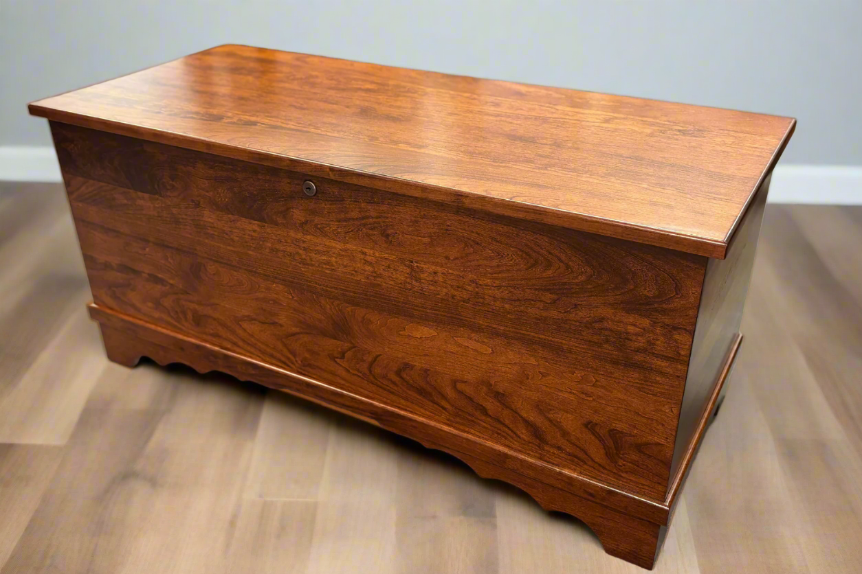 Amish Classic Flat Top Cedar Chest - Amish Cedar Chest - Solid Cherry Cedar Chest