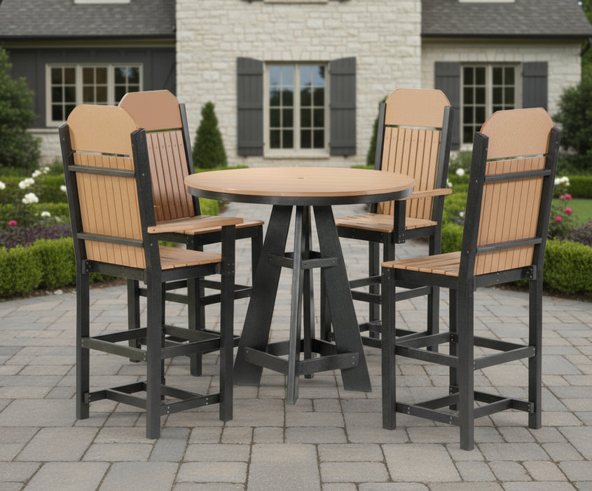 Amish Classic Mission 42" Round Bar Height with Bar Height Mission Chairs Rabers Poly Furniture