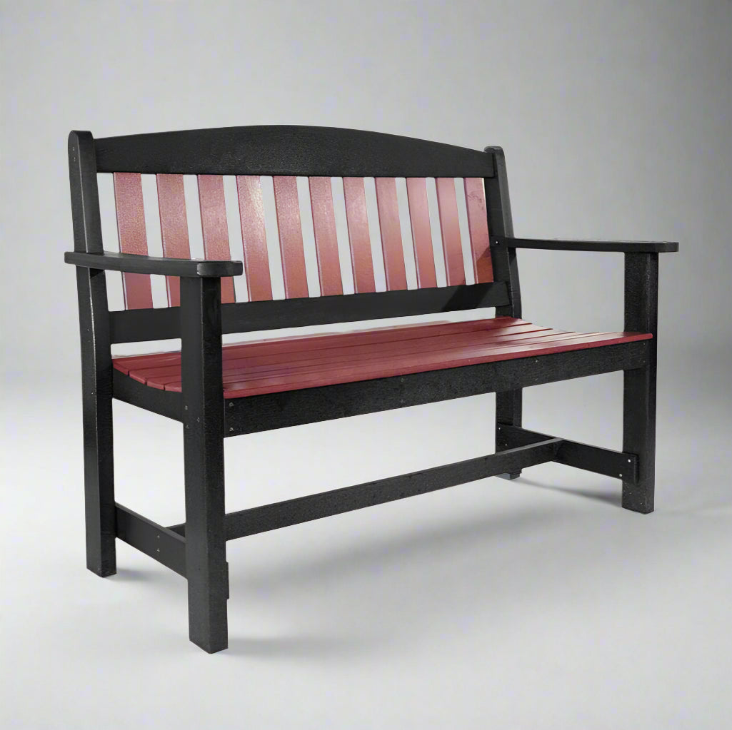 Amish Classic Mission Garden Bench 5 Foot 4 Foot Comfort Time Furniture Berlin Gardens Levi Leisure Poly Outdoor Bench