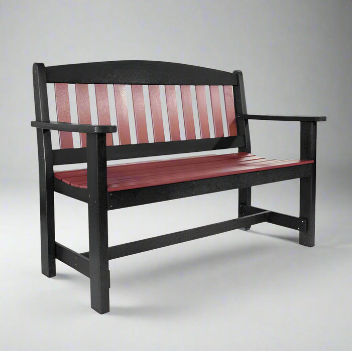 Amish Classic Mission Garden Bench 5 Foot 4 Foot Comfort Time Furniture Berlin Gardens Levi Leisure Poly Outdoor Bench