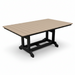 Amish Classic Poly 44" x 72" Dining Table - Tangent Poly - Weatherwood on Black