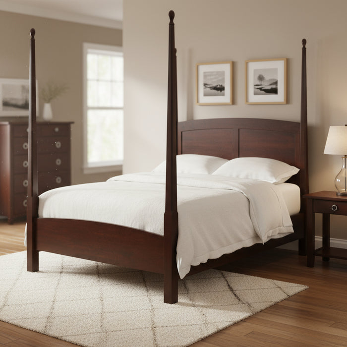 Amish Classic Shaker Pencil Post Bed with Canopy and Traditional Style