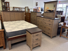Amish Cleveland 5-Pc. Bedroom Suite - Solid Oak Bedroom Suite - Rough Sawn Tops - 5-Pc. Set