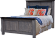 Amish Cleveland Bed - 2-Tone - Solid Maple - Grey Stain