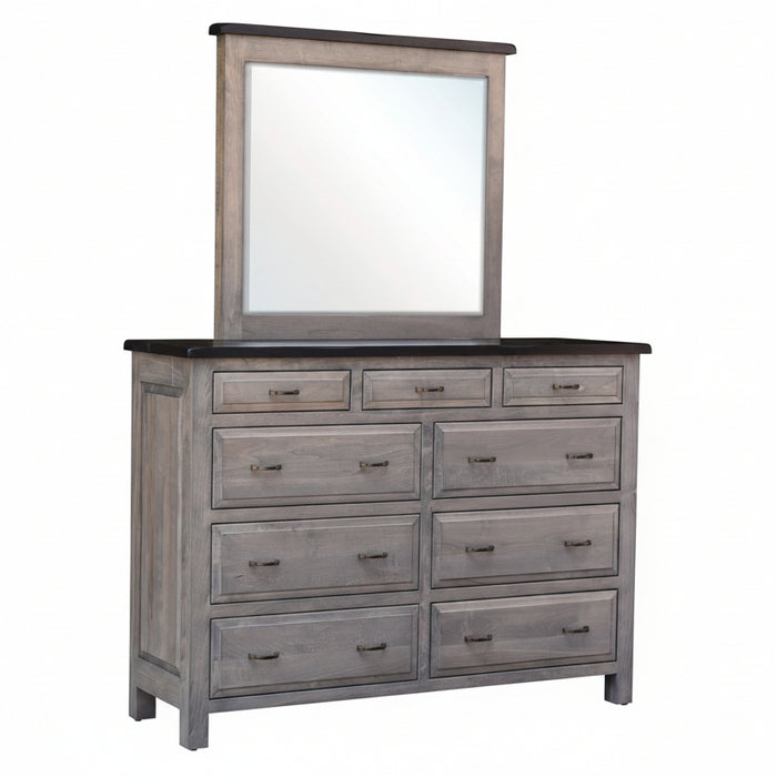 Amish Cleveland High Dress - Solid Maple - 2-Tone - Gray Stain