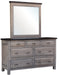 Amish Cleveland Low Dresser - 2-Tone - Solid Maple - Grey Stain