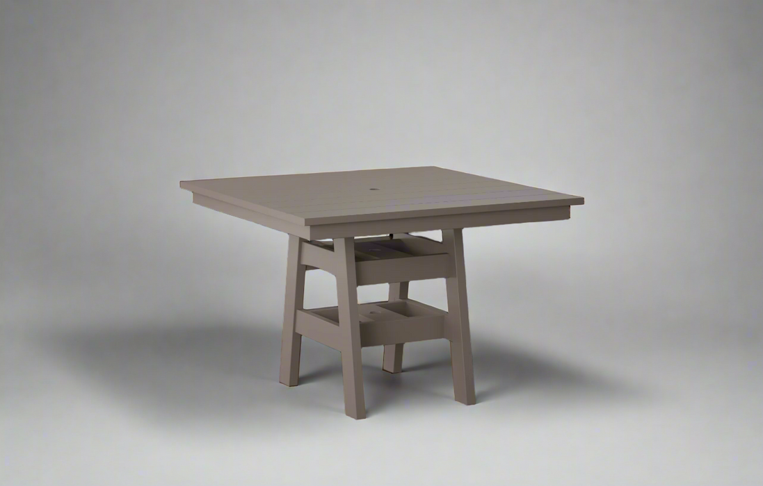 Amish Coastal 44" Square Table Poly outdoor Furniture Dining Dark Gray