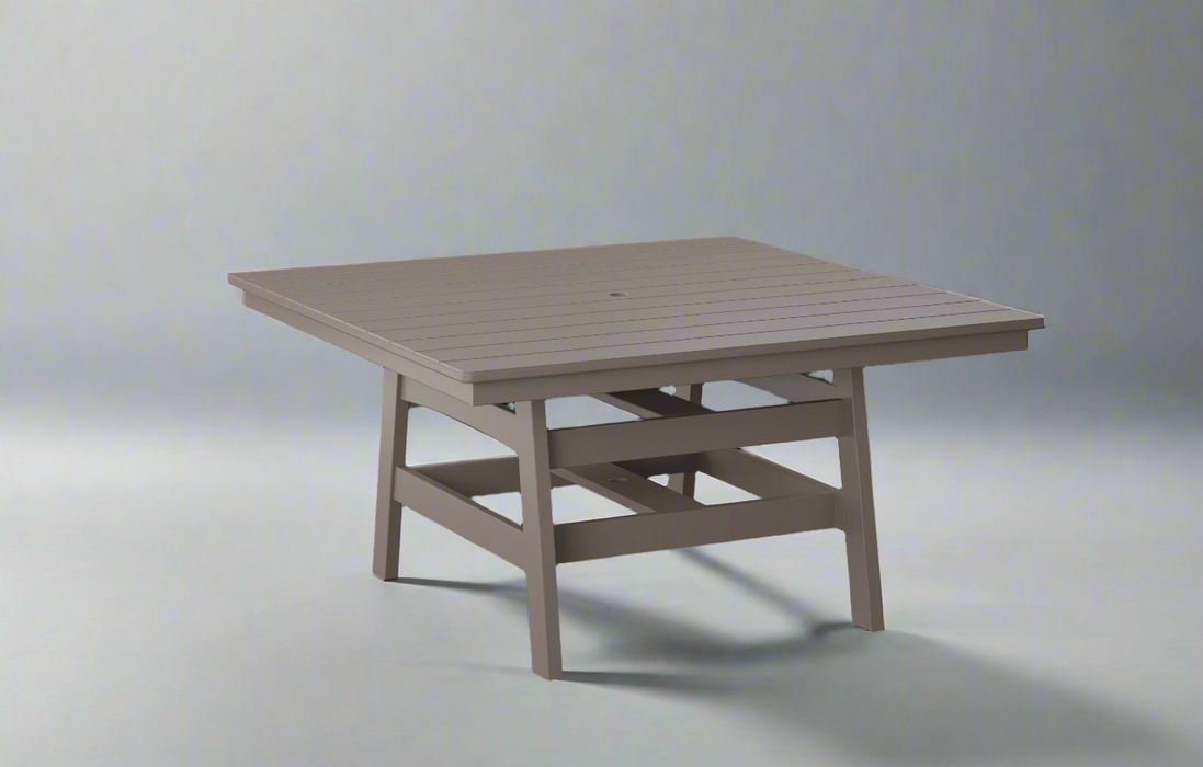 Amish Coastal 60" Square Table Poly outdoor Furniture Dining Dark Gray