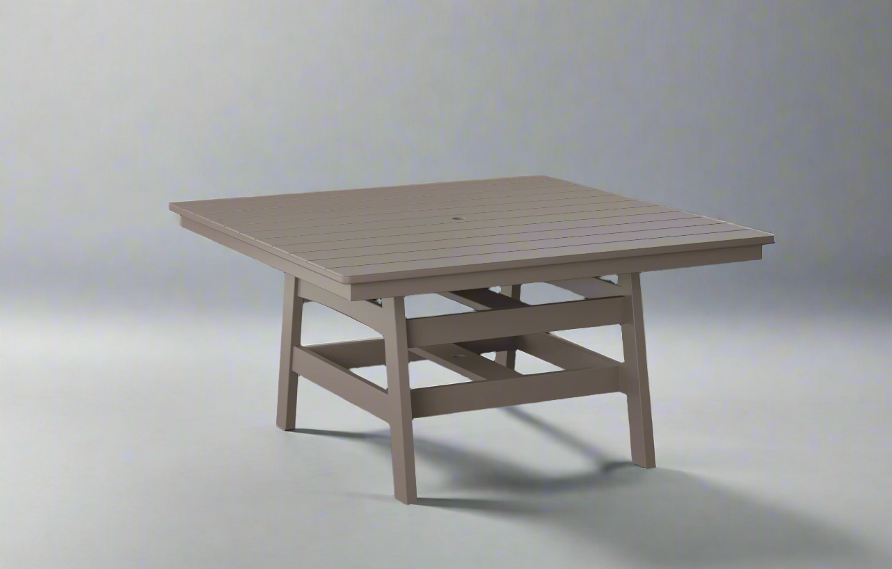 Amish Coastal 60" Square Table Poly outdoor Furniture Dining Dark Gray