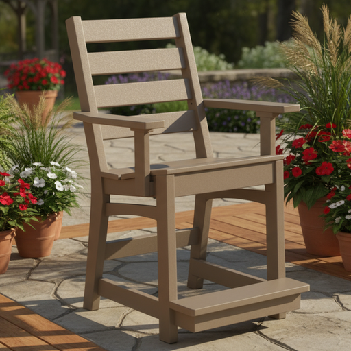 Amish_Coastal_Balcony_Chair on light gray poly outdoor furniture