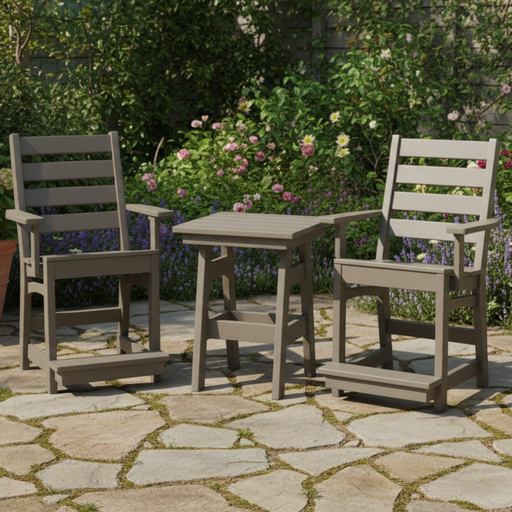 Amish coastal balcony set poly outdoor furniture