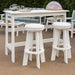 Amish Coastal Outdoor Bar Set With 2 swivel barstools in white