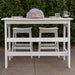 Amish Outdoor Coastal Bar Set Front View white outdoor poly Amish furniture