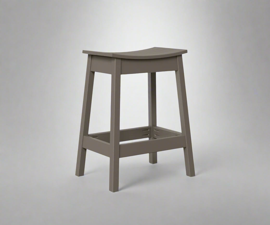 Amish Coastal saddle Barstool Dark Gray outdoor poly furniture
