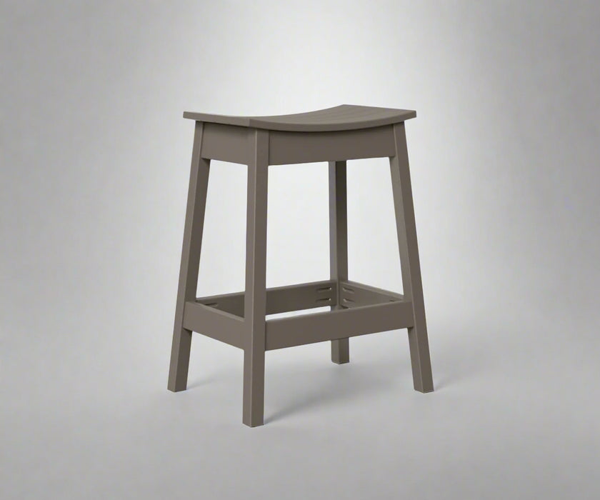 Amish Coastal saddle Barstool Dark Gray outdoor poly furniture