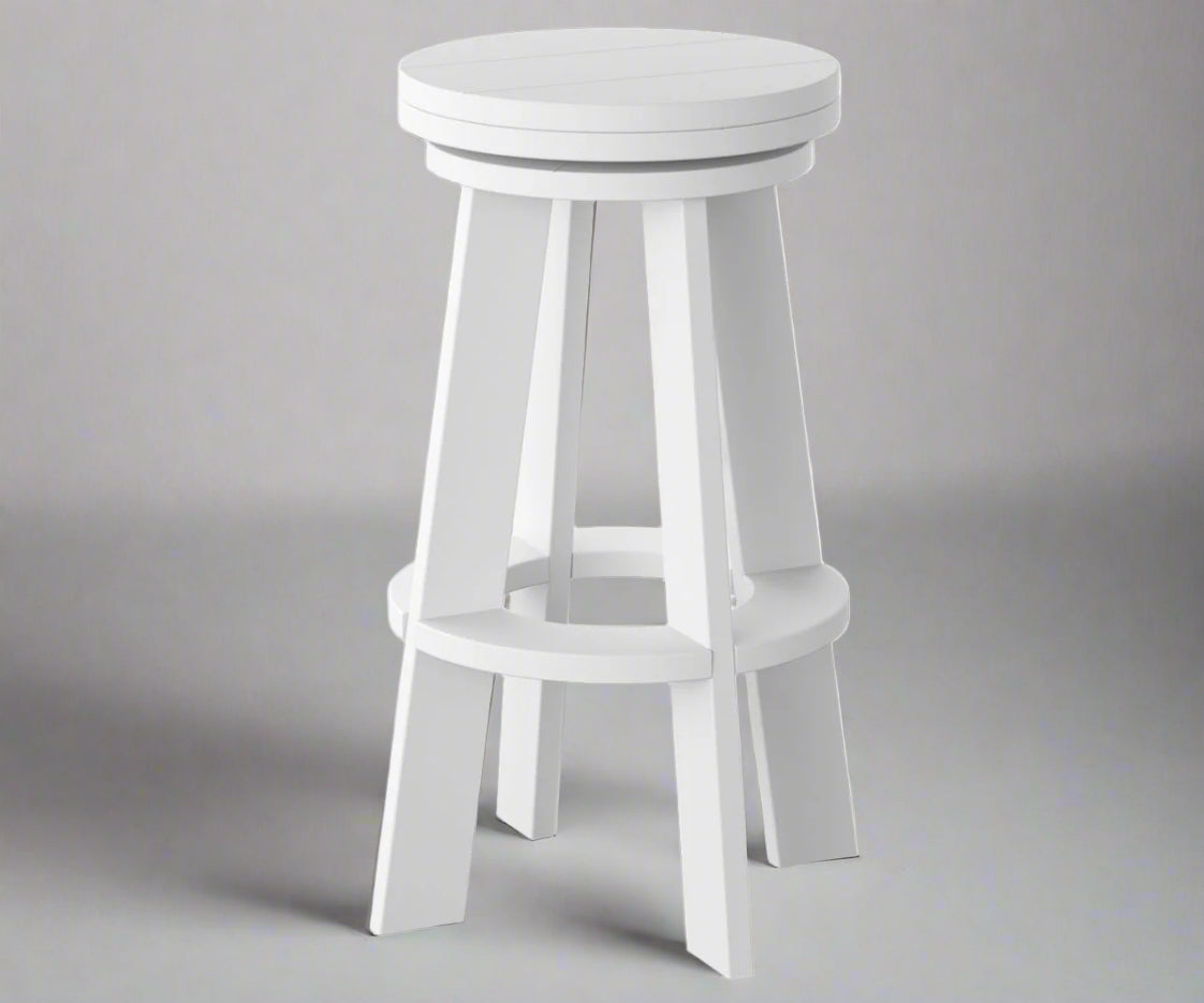 Amish Coastal Swivel Bar Stool White Outdoor Poly Furniture