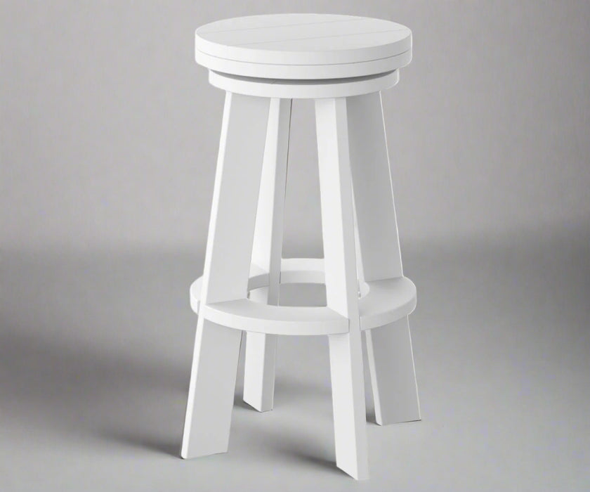 Amish Coastal Swivel Bar Stool White Outdoor Poly Furniture