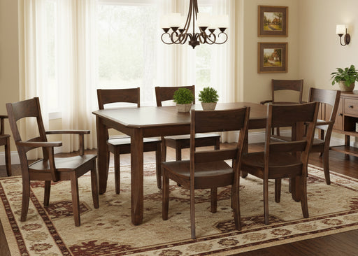 Amish Cody Dining Set - Liberty Leg Table - Cody Chairs - Solid Oak