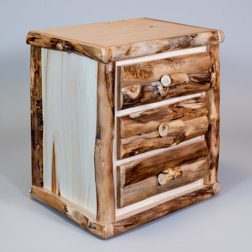 Amish Colorado Aspen Classic 3-Drawer Nightstand Byler's Rustic Furniture
