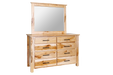 Amish Colton Dresser & Mirror - Rustic Brown Maple Natural - Amish Rustic Dresser