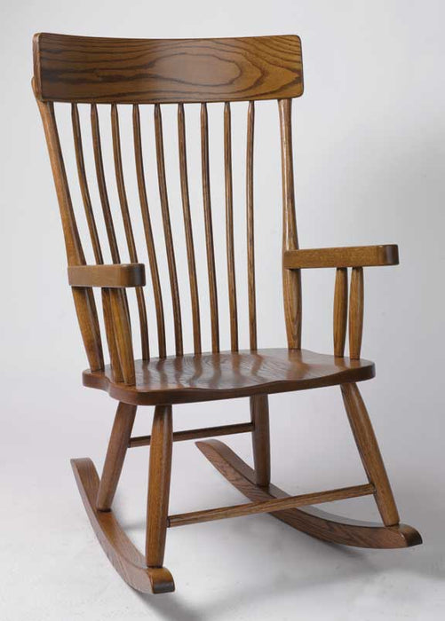 Amish Comb Back Rocking Chair - Country Style Rocking Chair Solid Oak Wood