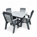 Amish Comfort Back 44" Square Dining Set - Light Gray on Dark Gray - In-Stock