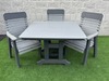 Amish Comfort Back 44" Square Dining Set - Tangent Poly - Light Gray on Dark Gray 3