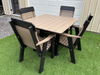 Amish Comfort Back 44" Square Dining Set - Tangent Poly - Weatherwood on Black 2