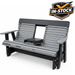 Amish Comfort Back 5' Glider - HDPE Poly Amish Bench Glider - tangent Poly - In-Stock - Dark Gray on Black4